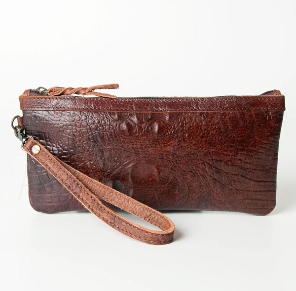 American Darling Wristlet Genuine Western Leather Women Bag-Brown