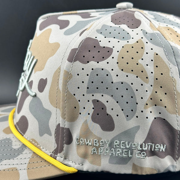 MARSHLAND CAMO SCRIPT “COWBOY HAT” - PERFORMANCE ROPE HAT