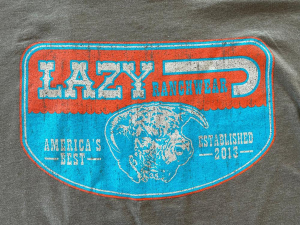 Lazy J Ranch Original Shield Short Sleeve T-Shirt - Olive Green