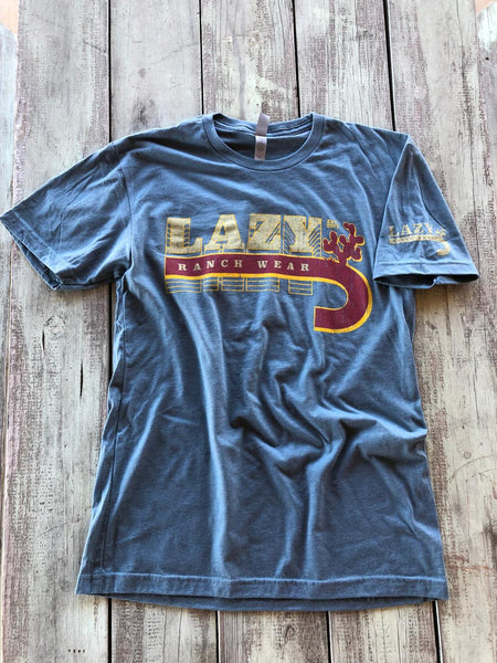 LAZY J RANCH VINTAGE T-SHIRT - BLUE