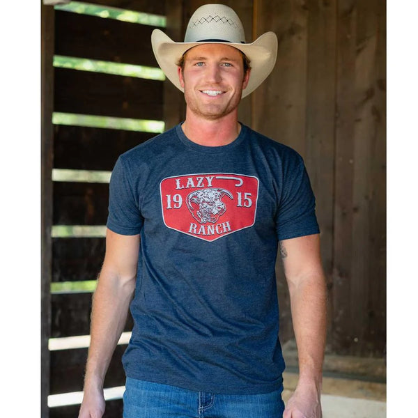 LAZY J RANCH RED RANCH ELEVATION SHORT SLEEVE T-SHIRT - NAVY