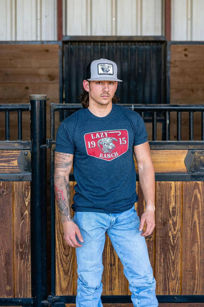 LAZY J RANCH RED RANCH ELEVATION SHORT SLEEVE T-SHIRT - NAVY