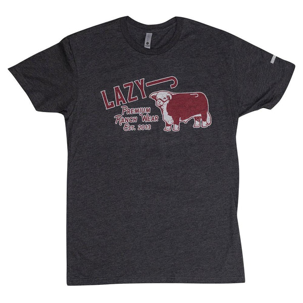 LAZY J RANCH PREMIUM RANCH WEAR T-SHIRT - CHARCOAL GREY