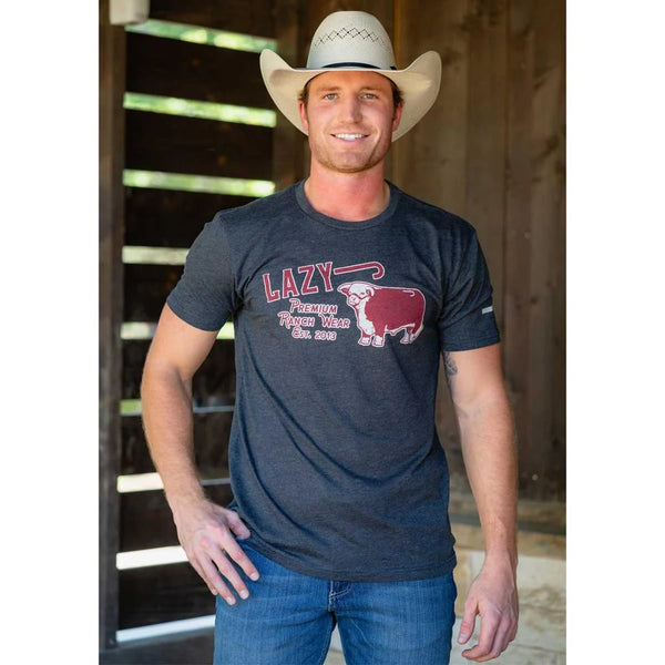 LAZY J RANCH PREMIUM RANCH WEAR T-SHIRT - CHARCOAL GREY