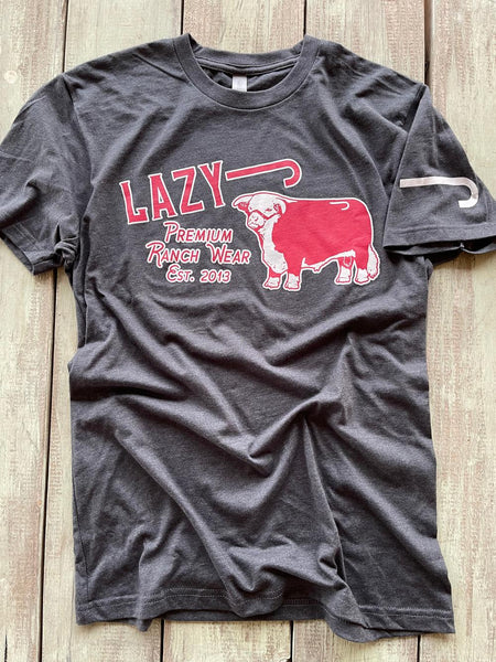 LAZY J RANCH PREMIUM RANCH WEAR T-SHIRT - CHARCOAL GREY