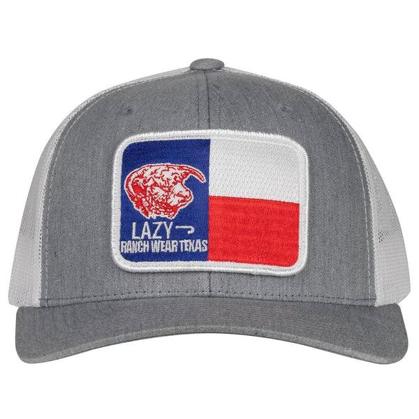 Lazy J Ranch Heather Grey & White Texas Elevation Mid Profile Trucker Hat