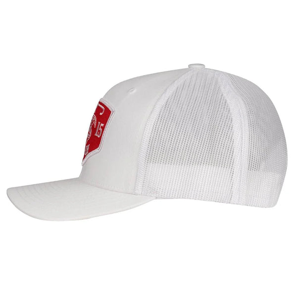 Lazy J Ranch White Red Ranch Mid Profile Trucker Hat