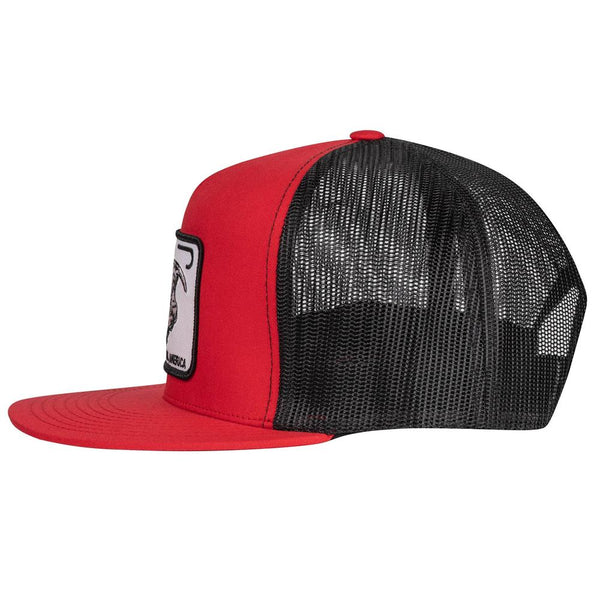 Lazy J Ranch Red & Black Willow Cattle Headquarters Classic Five Panel Trucker Hat