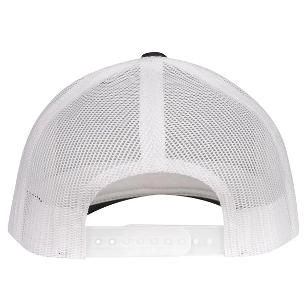Lazy J Ranch Black & White Texas Bull Mid Profile Trucker Hat