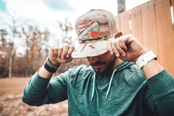 Lazy J Ranch Camo & Tan Desert Show Time Classic Five Panel Trucker Hat