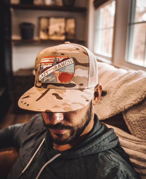 Lazy J Ranch Camo & Tan Desert Show Time Classic Five Panel Trucker Hat