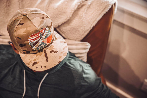 Lazy J Ranch Camo & Tan Desert Show Time Classic Five Panel Trucker Hat