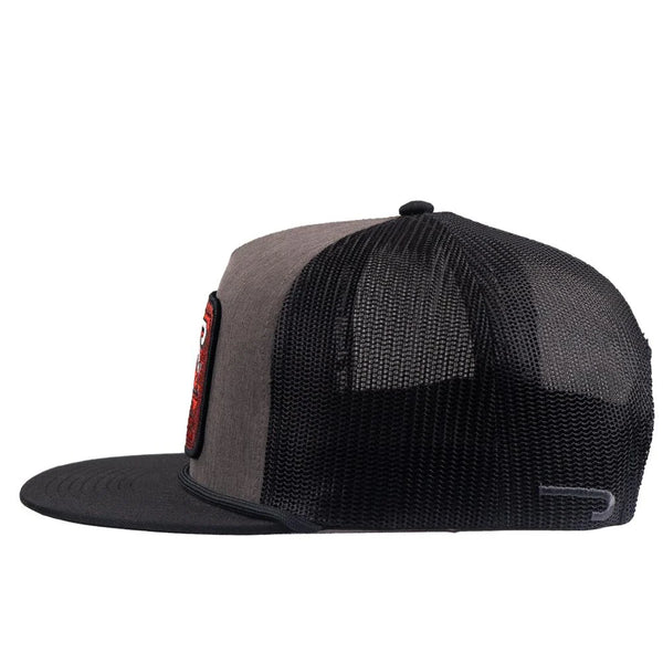 Lazy J Ranch Charcoal Grey & Black Red Cowpoke Classic Five Panel Trucker Hat