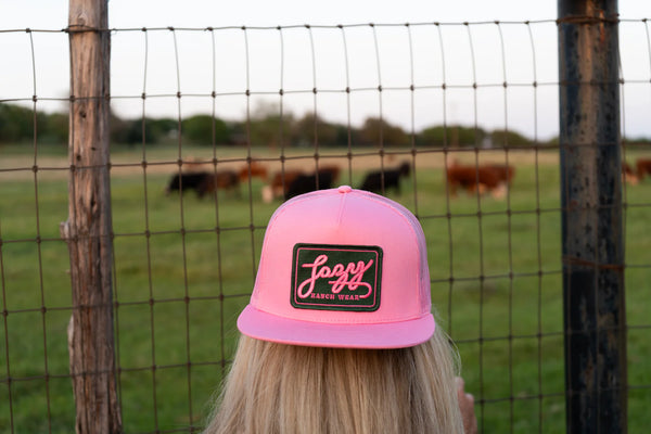Lazy J Ranch Pink Breakaway Patch Classic Five Panel Trucker Hat