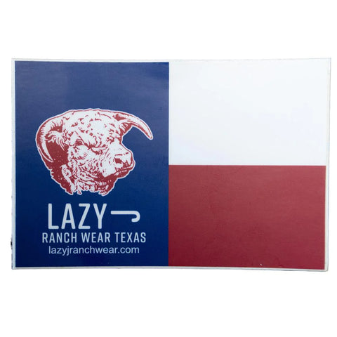 LAZY J TEXAS FLAG ELEVATION HEREFORD STICKER