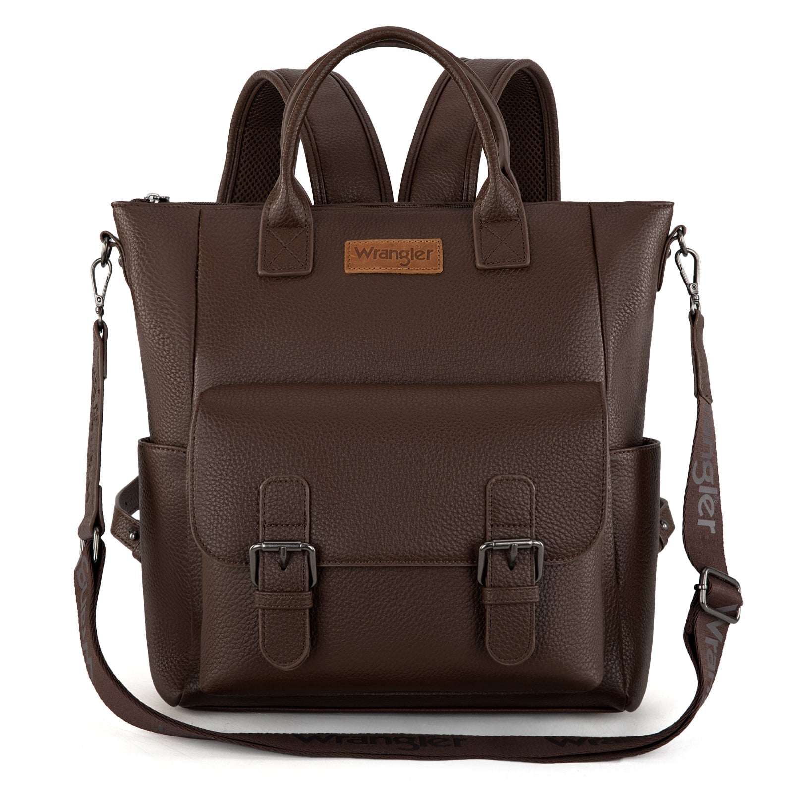 Wrangler Cow Print Tote/Shoulder Bag Convertible Backpack - Coffee