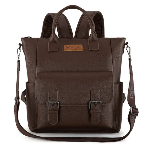 Wrangler Cow Print Tote/Shoulder Bag Convertible Backpack - Coffee