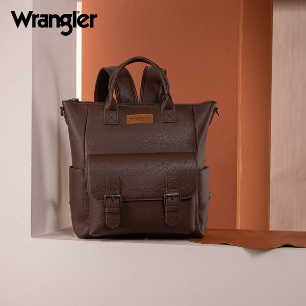 Wrangler Cow Print Tote/Shoulder Bag Convertible Backpack - Coffee
