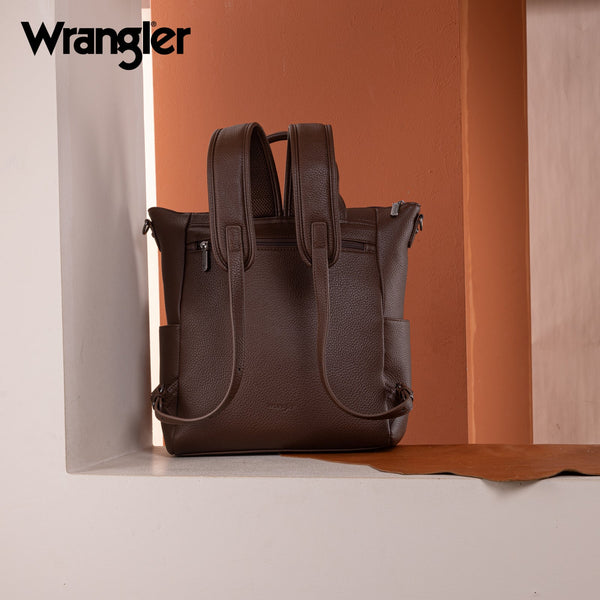 Wrangler Cow Print Tote/Shoulder Bag Convertible Backpack - Coffee