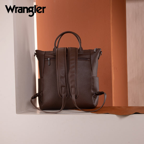 Wrangler Cow Print Tote/Shoulder Bag Convertible Backpack - Coffee