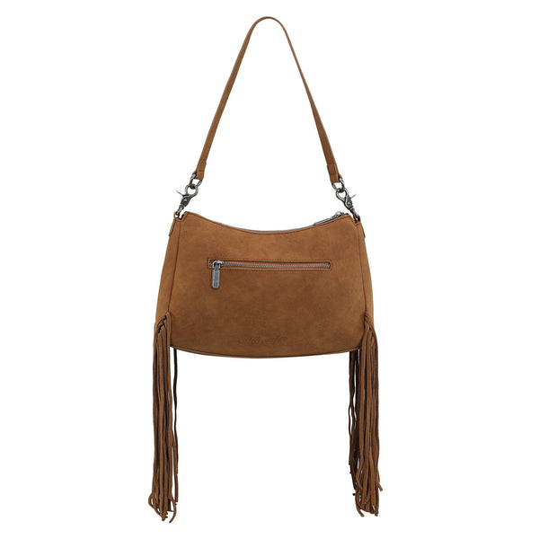 Wrangler Fringe Buckle Hobo Bag/Crossbody Bag-Brown