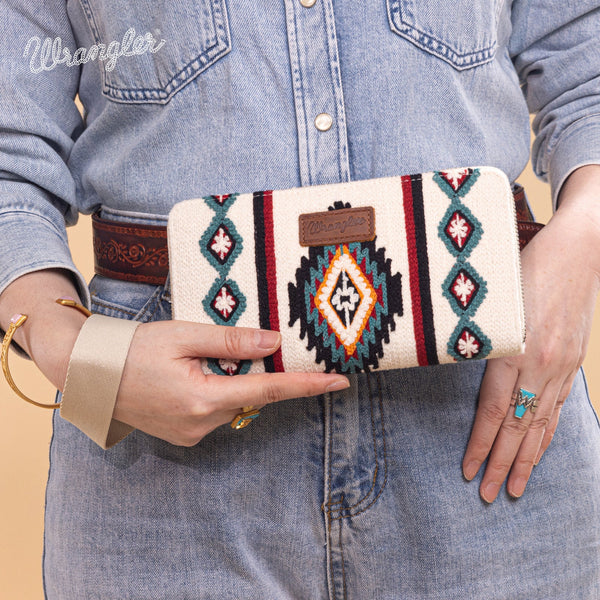 Wrangler Southwestern Knitted Wallet/Wristlet - Beige