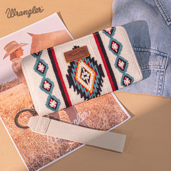 Wrangler Southwestern Knitted Wallet/Wristlet - Beige