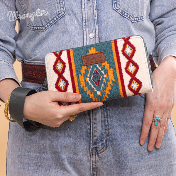Wrangler Southwestern Knitted Wallet/Wristlet - Navy