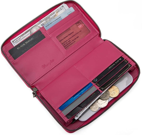 Wrangler Embroidered Wallet/Wristlet - Hot Pink