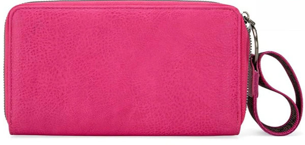 Wrangler Embroidered Wallet/Wristlet - Hot Pink