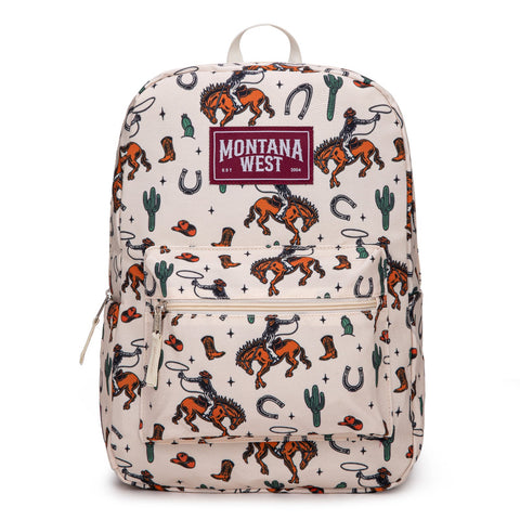 Montana West Horseshoe Cowboy & Cactus Print Backpack