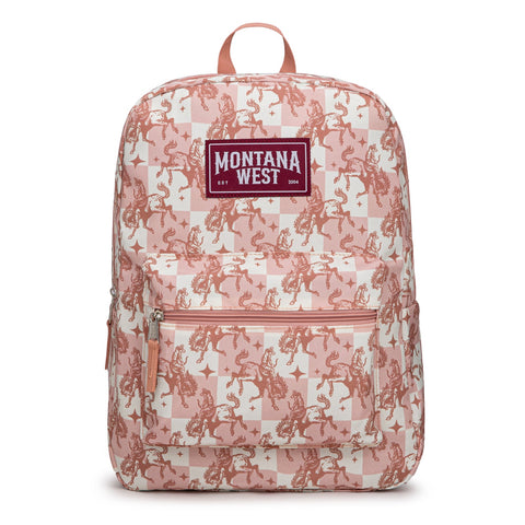 Montana West Bucking Cowgirl Print Backpack