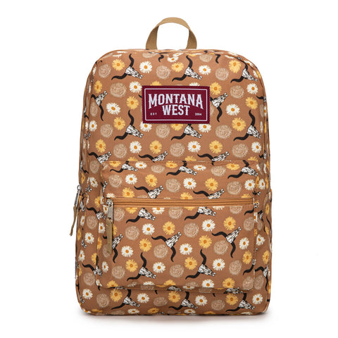 Montana West Sunflower Longhorn Print Backpack