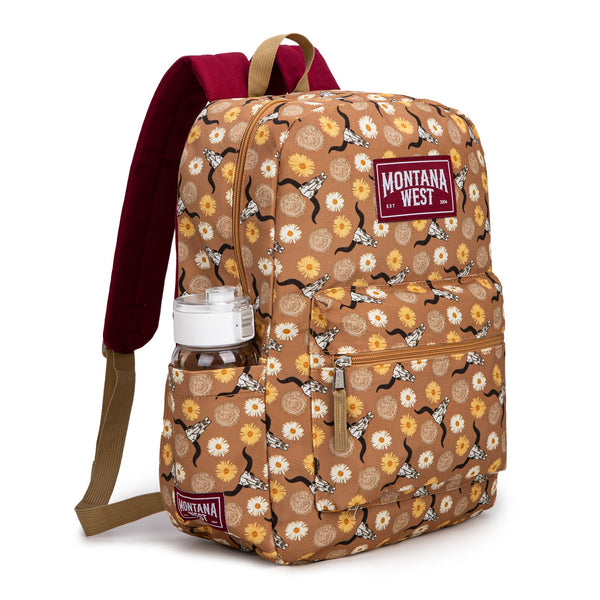 Montana West Sunflower Longhorn Print Backpack