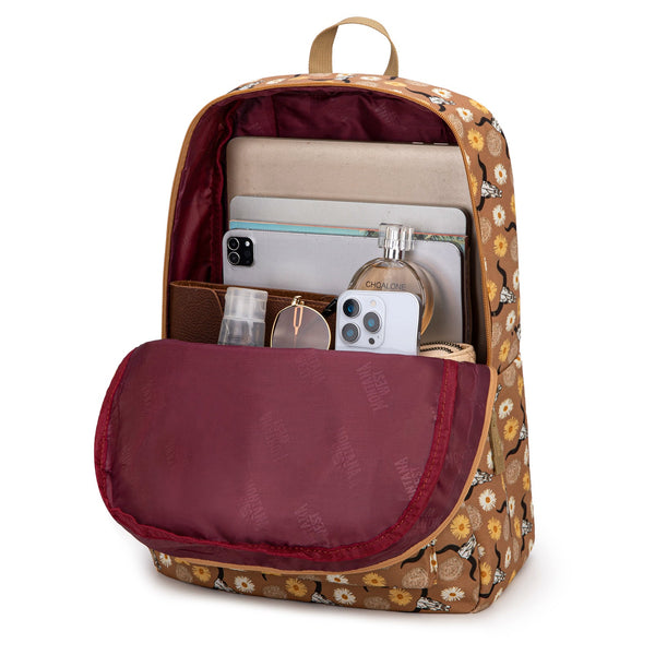 Montana West Sunflower Longhorn Print Backpack