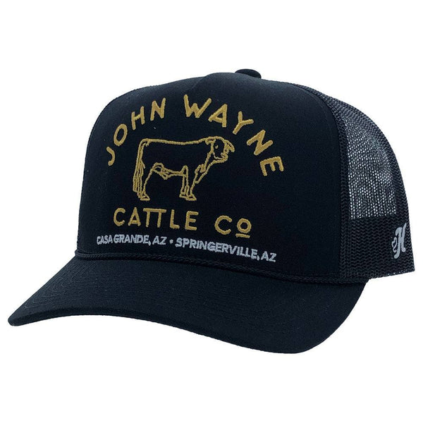 HOOEY "JOHN WAYNE" BLACK W/GOLD STITCHED LOGO HAT