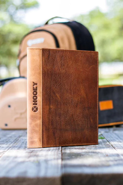 HOOEY "HOOEY CLASSIC" LEATHER NOTEBOOK COVER BROWN