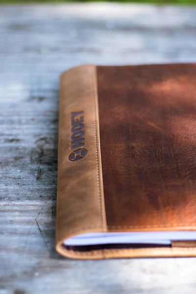 HOOEY "HOOEY CLASSIC" LEATHER NOTEBOOK COVER BROWN