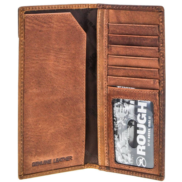 HOOEY "CANYON" RODEO ROUGHY WALLET DISTRESSED TAN/BROWN LEATHER