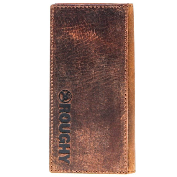 HOOEY "CANYON" RODEO ROUGHY WALLET DISTRESSED TAN/BROWN LEATHER