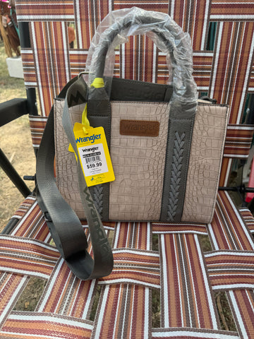 Wrangler Croc Print Concealed Carry Tote - Grey