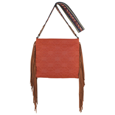 RED DIRT HAT COMPANY LADIES CROSSBODY BURNT ORANGE W/FRINGE