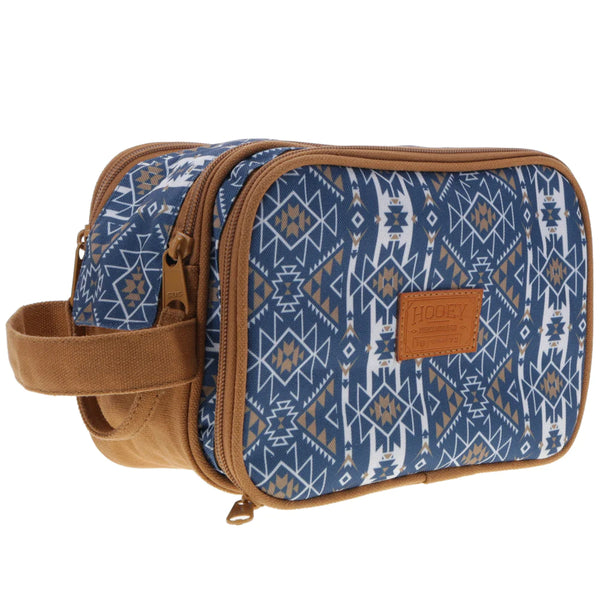 HOOEY
"DOPP KIT" NAVY/WHITE AZTEC PATTERN