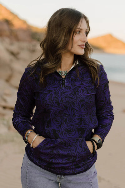 Tailgate Party Pullover Purple & Black