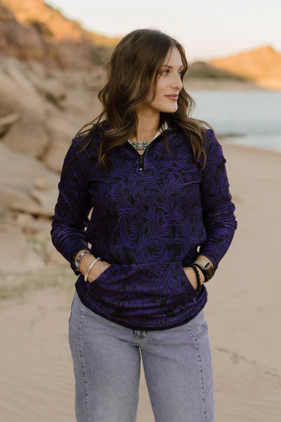 Tailgate Party Pullover Purple & Black