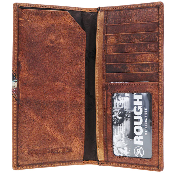 HOOEY "HAWK" RODEO WALLET BROWN W/ NAVAJO SERAPE PRINT