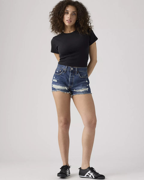 Levi's Women's 501 Original High Rise Shorts 2.5 In-dark Wash