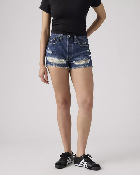Levi's Women's 501 Original High Rise Shorts 2.5 In-dark Wash