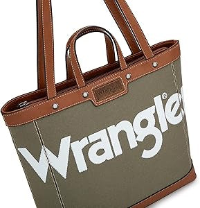 Wrangler Leather Trim Canva Tote Bag & Wallet