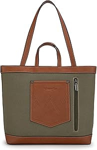 Wrangler Leather Trim Canva Tote Bag & Wallet